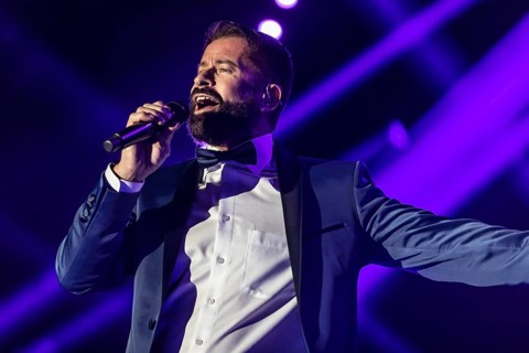 The Swiss pop singer and presenter Leonard live at the Schlager Nacht in Lucerne
