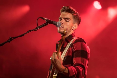 The Icelandic rock band Kaleo with singer and frontman Jokull Juliusson live at the 28th Heitere Open Air in Zofingen