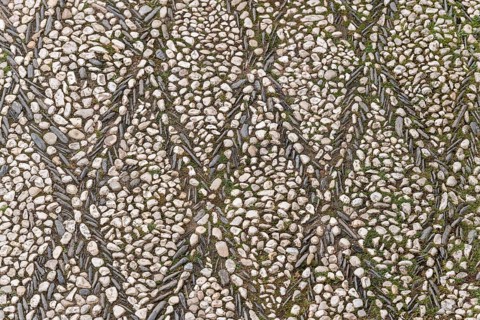 Floor laid with pebble