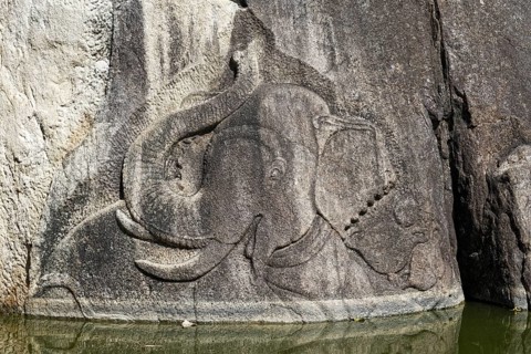 Relief Bathing Elephant