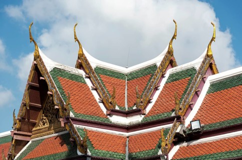 Tiled roof of Royal Pantheon at Wat Phra Kaew