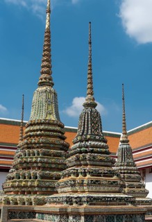 Phra Chedi Rai stupas at Wat Pho or Wat Po