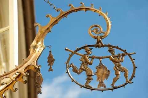 Traditional Hungarian shop sign