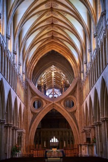 Interior of the medieval Wells Cathedral