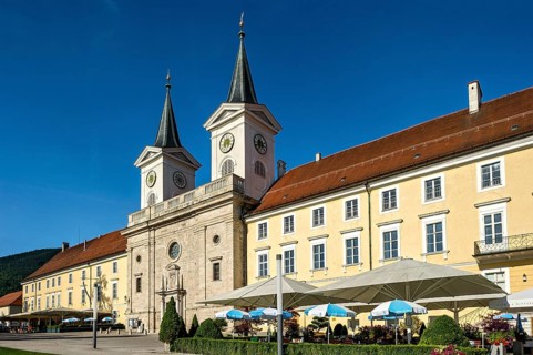 Former Benedictine monastery Tegernsee with Basilica of St Quirin