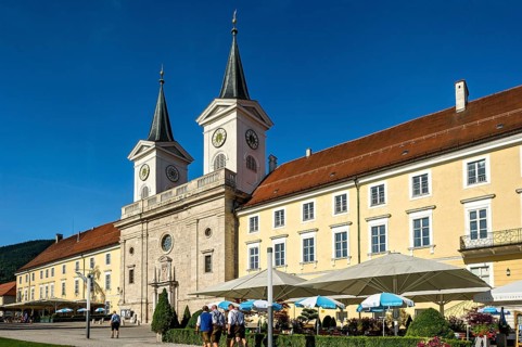 Former Benedictine monastery Tegernsee with Basilica of St Quirin
