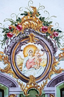 Bavarian mural painting on house facade