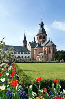 Former Benedictine Abbey with monastery garden and abbey church