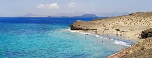 Sandy beach with turquoise waters of Playa del Congrioo