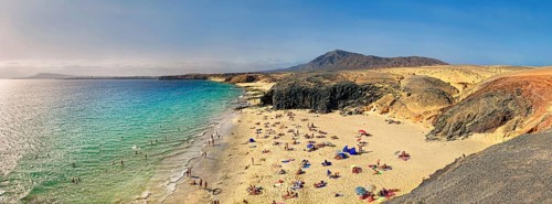 Sandy beach with turquoise water