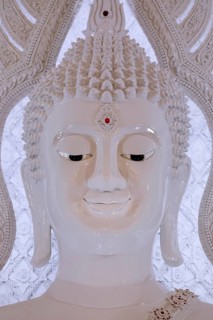 Buddha statue in the white prayer hall
