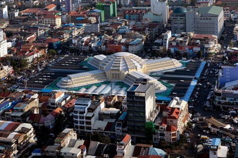 City view with central market Phsar Thmei