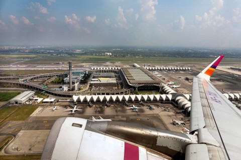 Thai Smile Airline after departure via Suvarnabhumi Airport