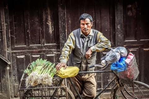 Man with bicycle
