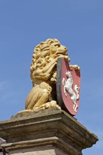 Lion statue on fountain