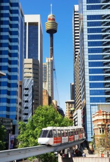 Monorail through the city