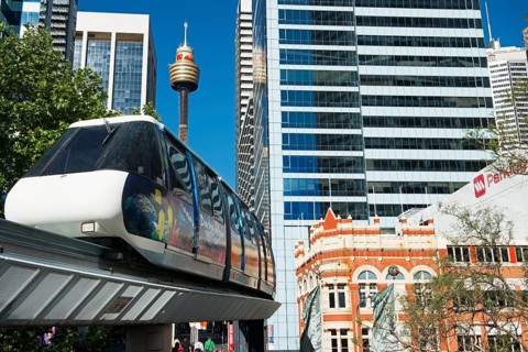 Monorail through the city