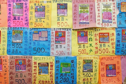 Chinese lottery cards