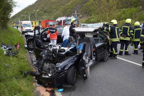 Traffic accident with firefighters