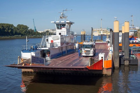 Car Ferry Vegesack-Lemwerder on the River Weser