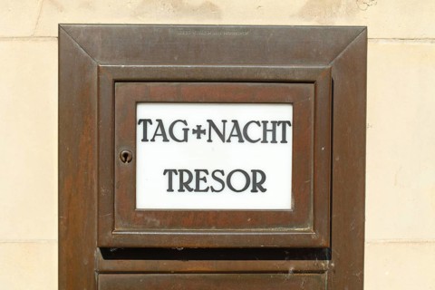 Writing on safe at bank
