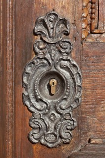Old door lock on old water towers