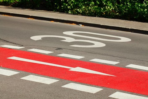 Red bicycle path