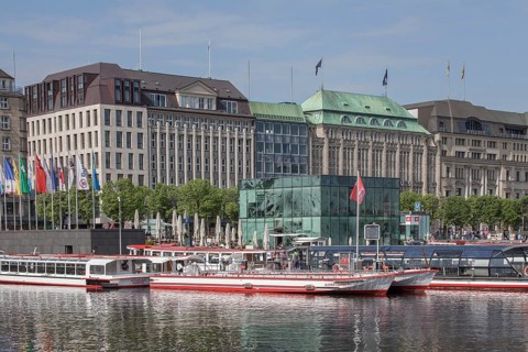 Jungfernstieg Inner Alster Lake and pier