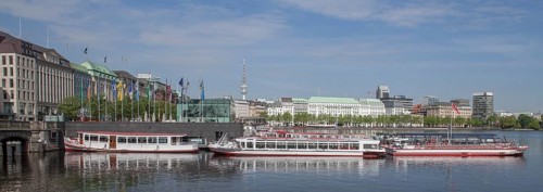 Jungfernstieg Inner Alster Lake and pier