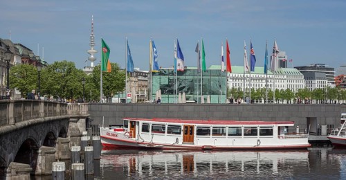 Jungfernstieg Inner Alster Lake and pier