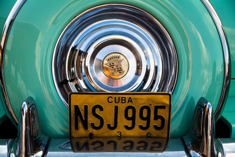 Rear view of an old Cadillac