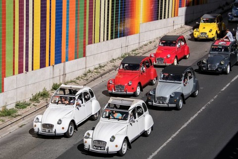 Parade of vintage cars