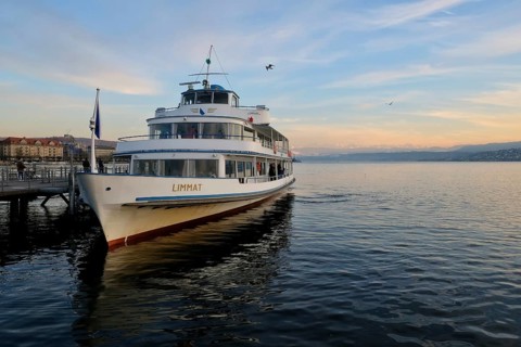 Passenger ship Limmat at mooring Limmatquai