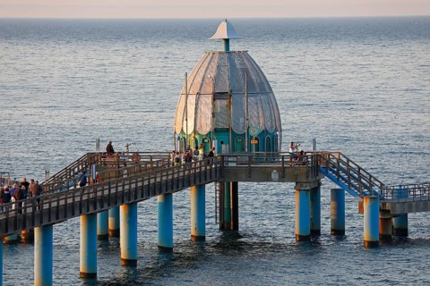 Diving bell at the sea bridge Sellin