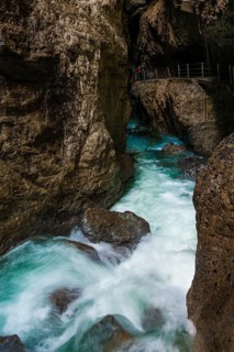 Torrential mountain river Partnach in the Partnach Gorge