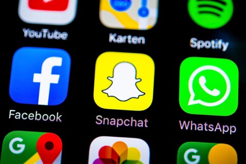 Smartphone screen with SnapChat