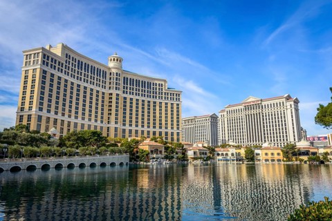 Lake in front of Hotel Bellagio