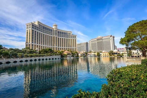 Lake in front of Hotel Bellagio