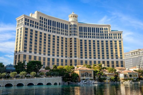 Lake in front of Hotel Bellagio