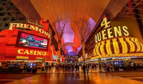 Neon Dome of Fremont Street Experience in old Las Vegas