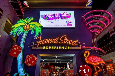 Neon neon signs at the Fremont Street Experience in old Las Vegas