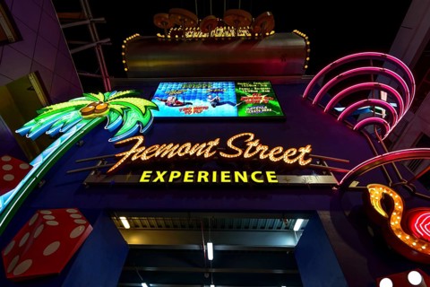 Neon neon signs at the Fremont Street Experience in old Las Vegas