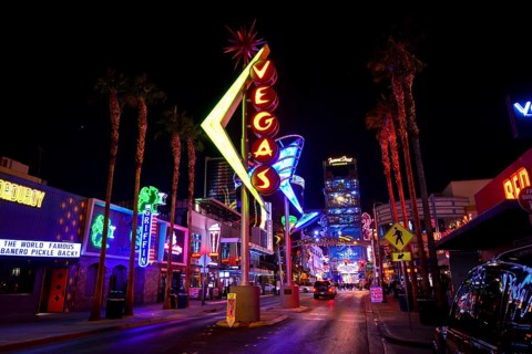 Neon neon signs at night