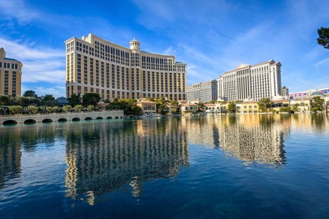 Lake in front of Hotel Bellagio