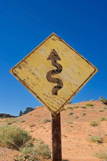 Wooden Zigzag traffic sign post