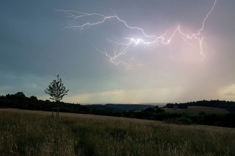 Thunderstorm with multiple thunderbolts