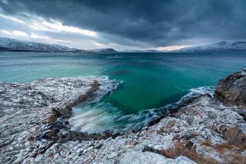 Dark clouds over the sea