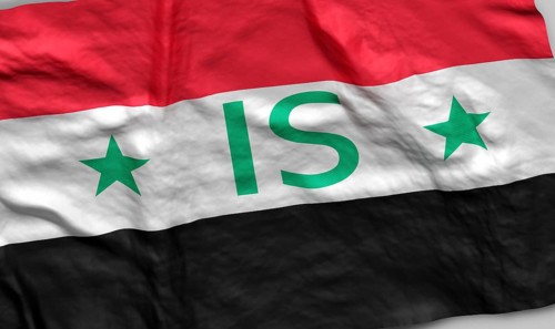 Syrian Flag with IS writing