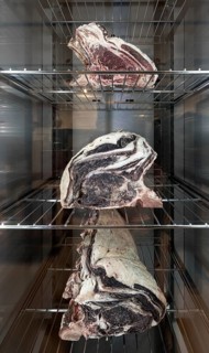 Hung meat cooled