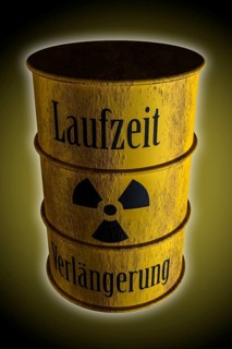 Rusted barrel with nuclear waste